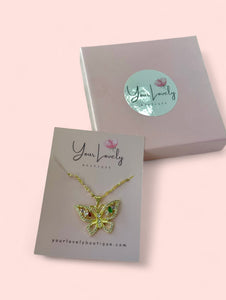 Butterfly Rhinestone Necklace