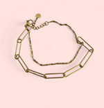 Load image into Gallery viewer, Golden Link Double Chain Stainless Steel Bracelet
