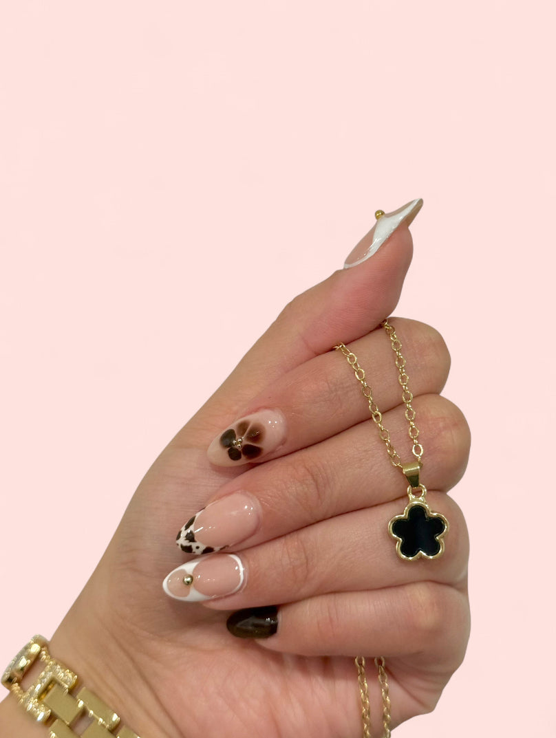Black Clover Necklace Stainless Steel