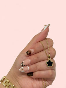 Black Clover Necklace Stainless Steel