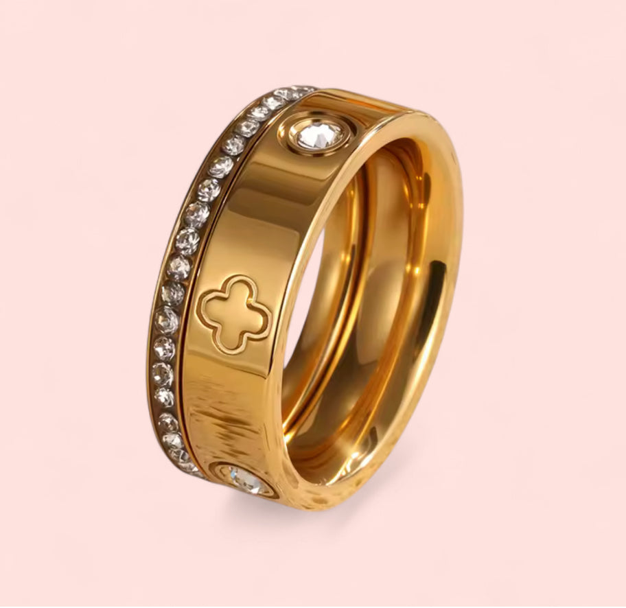 Love Luxe Zircon Stainless Steel Ring