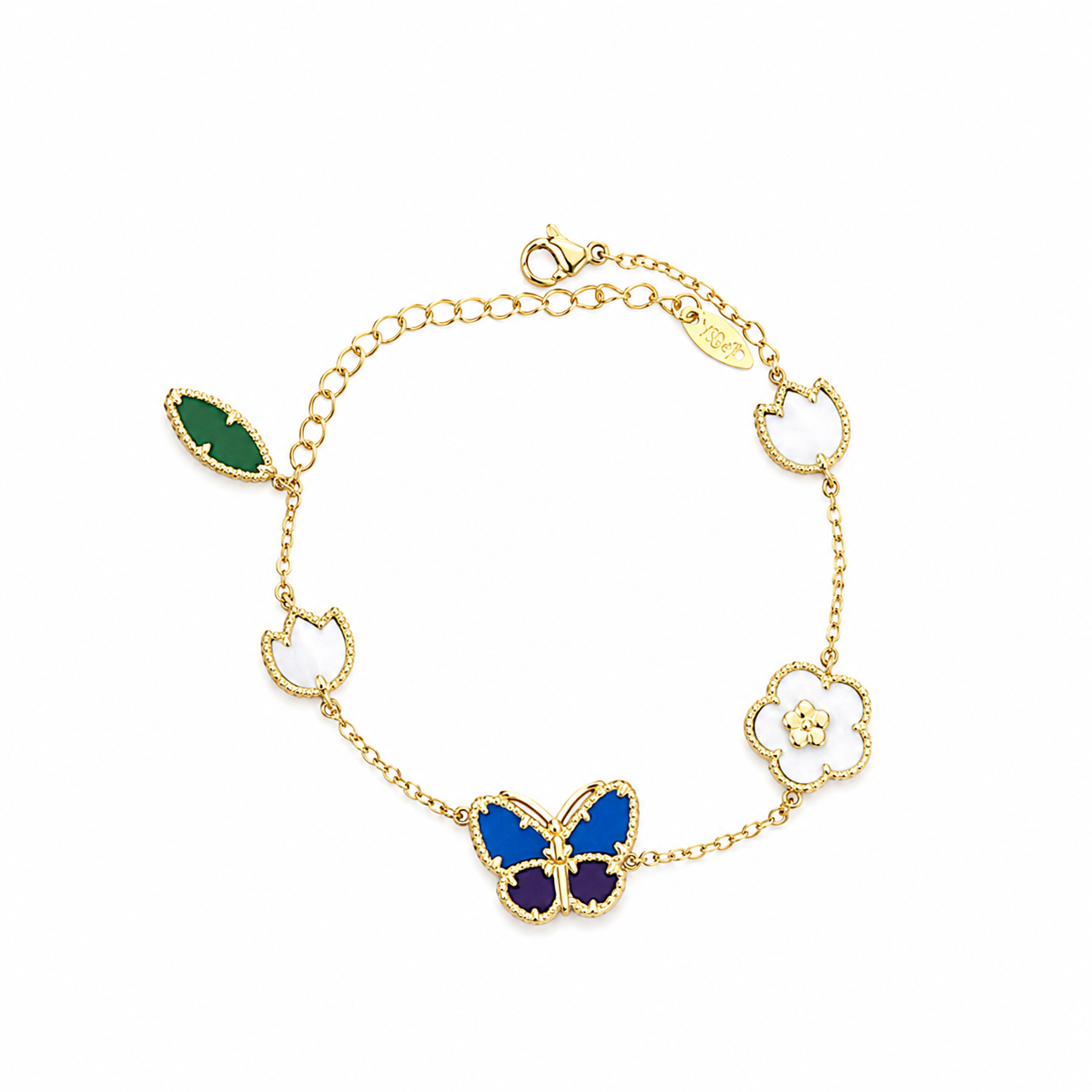 Gold Enchanted Blue Butterfly Bracelet