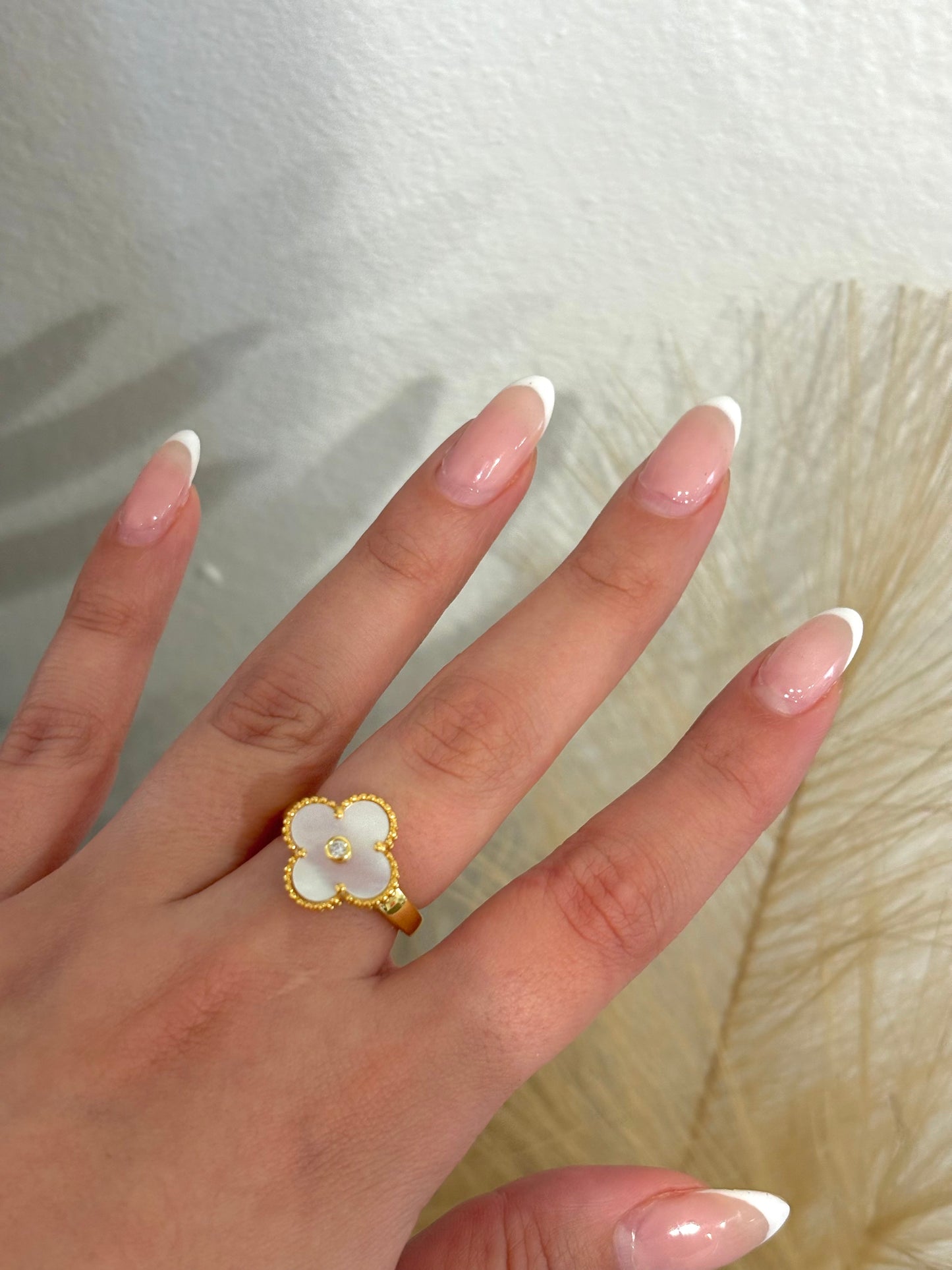 The Pearl Blossom Clover Ring