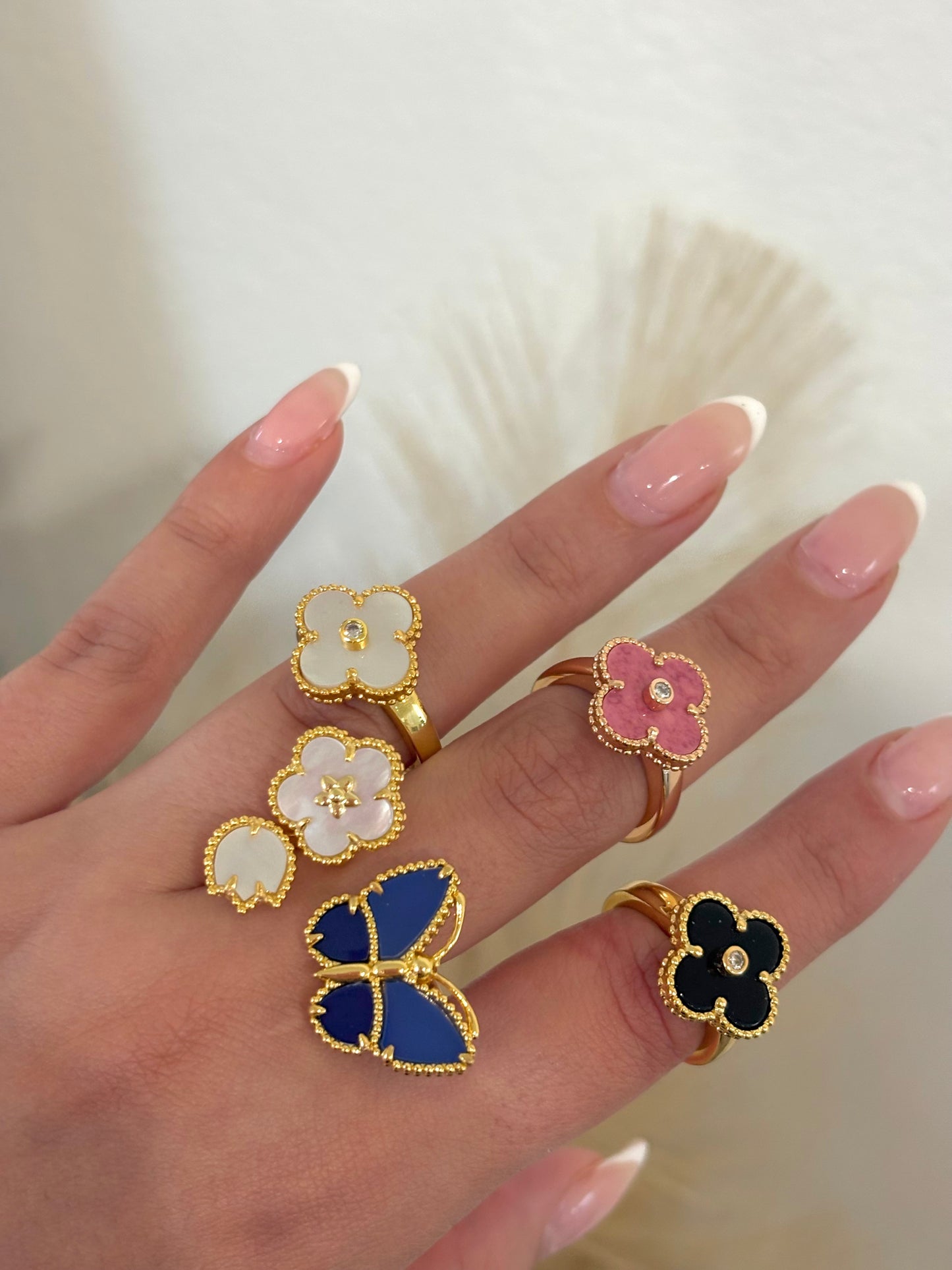 The Pearl Blossom Clover Ring
