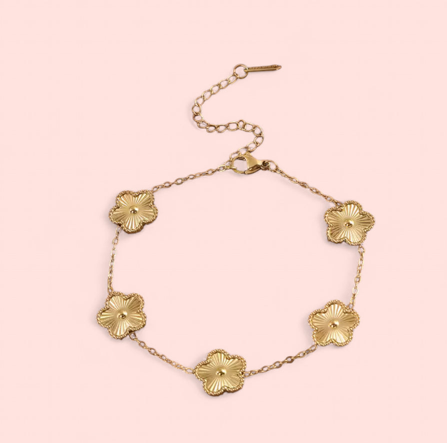 Golden Clover Bracelet Stainless Steel