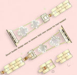 Load image into Gallery viewer, Apple Watch Band Gold Clover Stainless Steel: Black, White, and Pink
