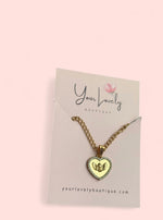 Load image into Gallery viewer, Guardian Angel Heart Pendant Necklace Gold Stainless Steel
