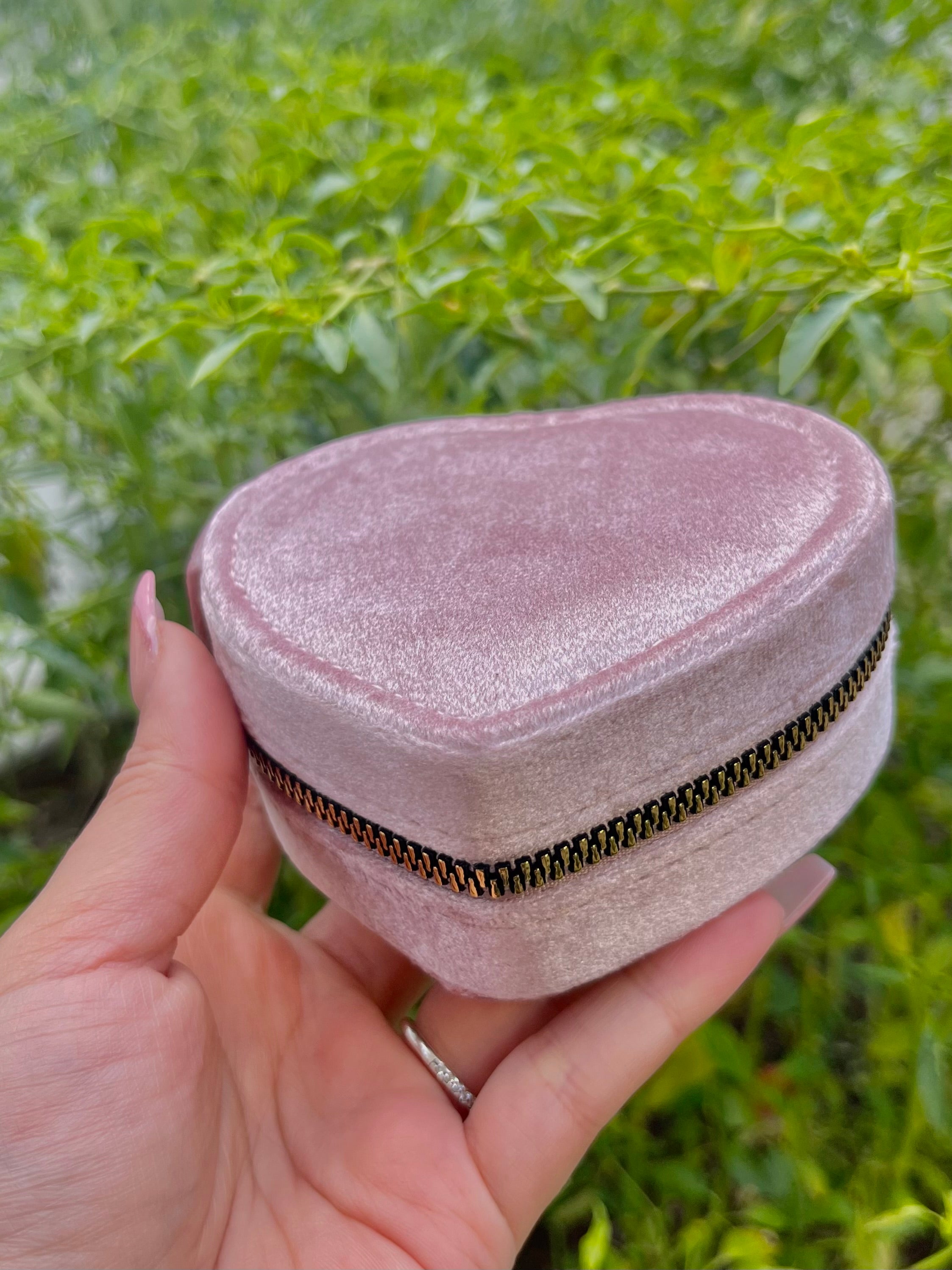 Heart Shaped Jewelry Velvet Box