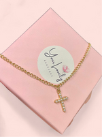 Load image into Gallery viewer, Pearl Cross Gold Plated Necklace
