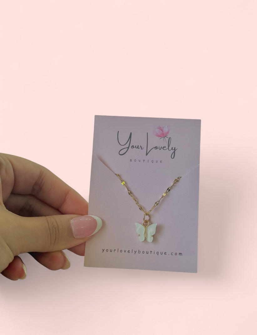 Simple Butterfly Gold Stainless Steel Necklace