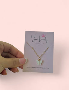 Simple Butterfly Gold Stainless Steel Necklace