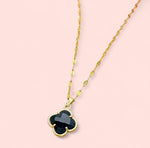 Load image into Gallery viewer, Crystal Flor Stainless Steel Necklaces: Black, Purple, Green, Red, Pink
