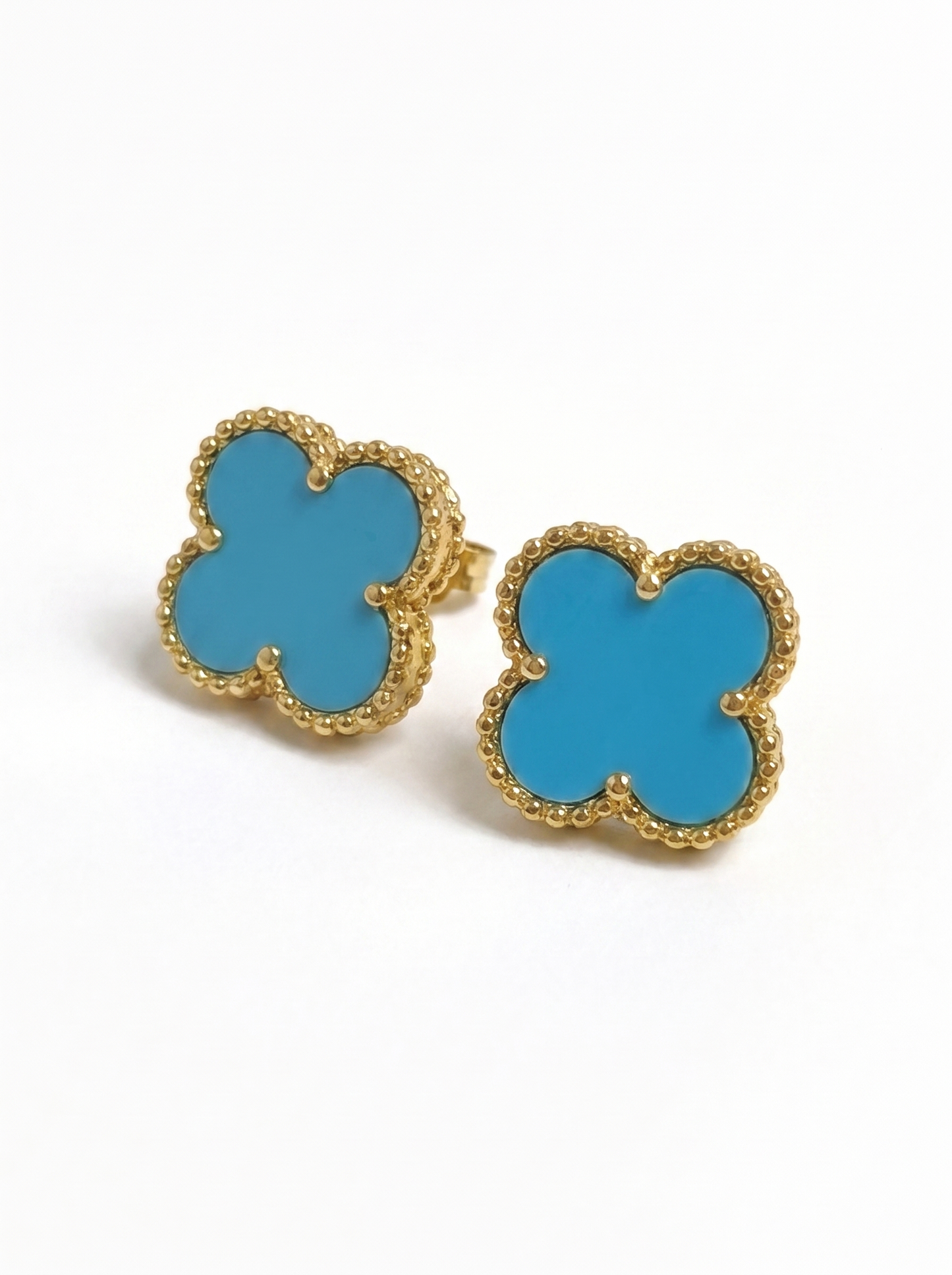 Baby Blue & Gold Clover Jewelry