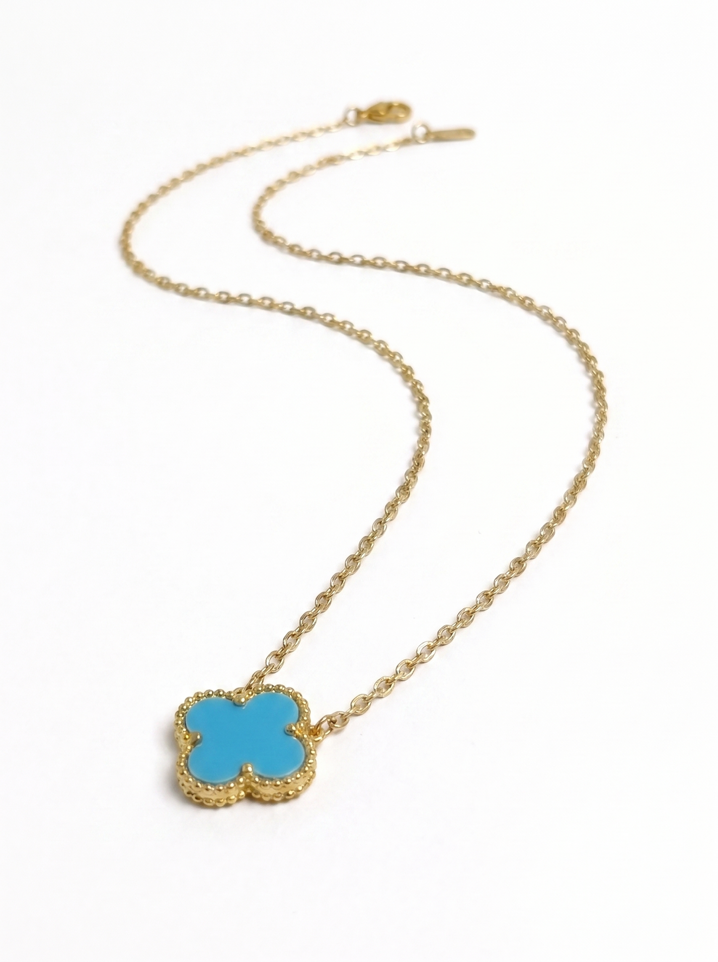 Baby Blue & Gold Clover Jewelry