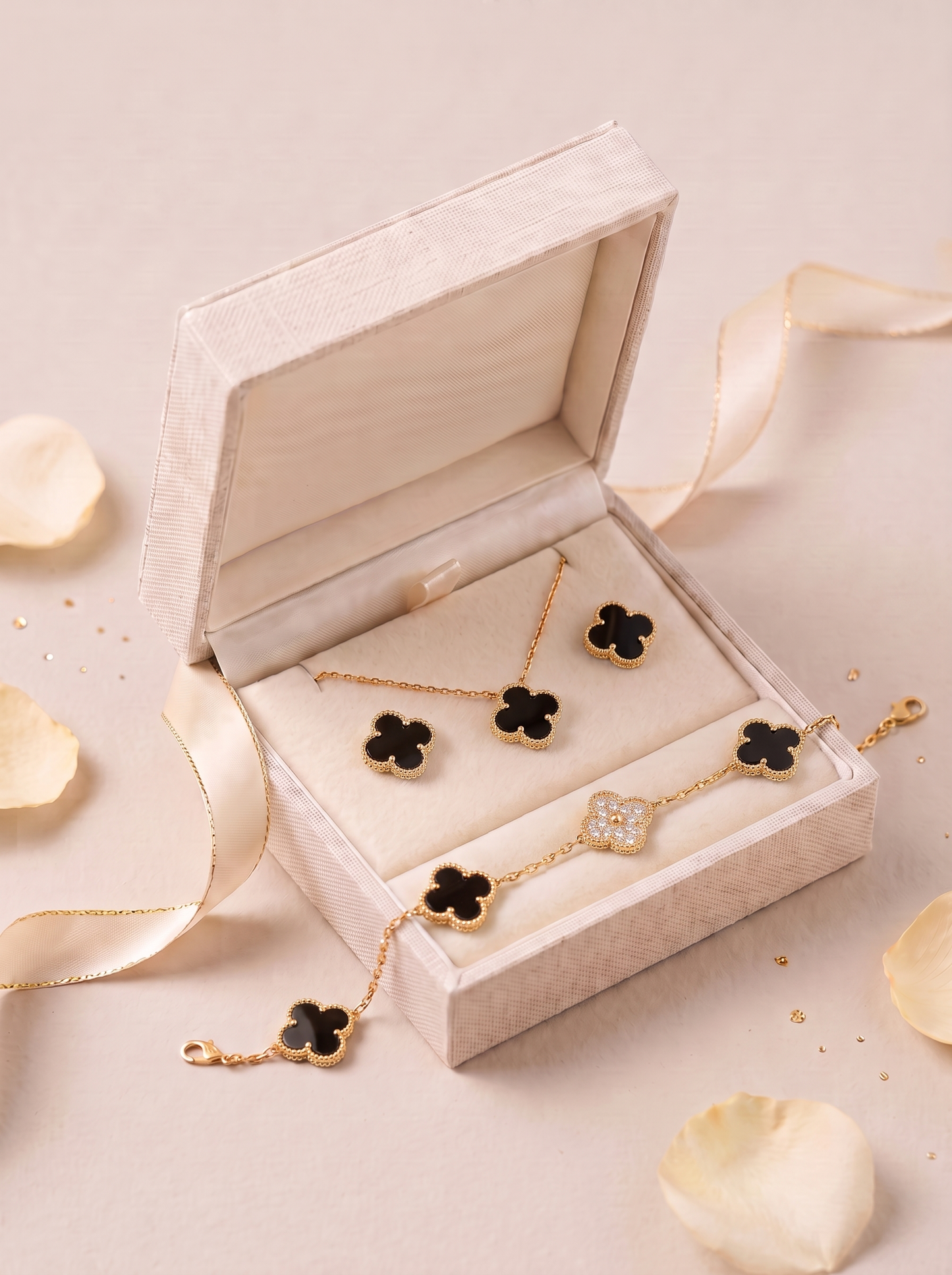 Brown Enamel Clover Jewelry