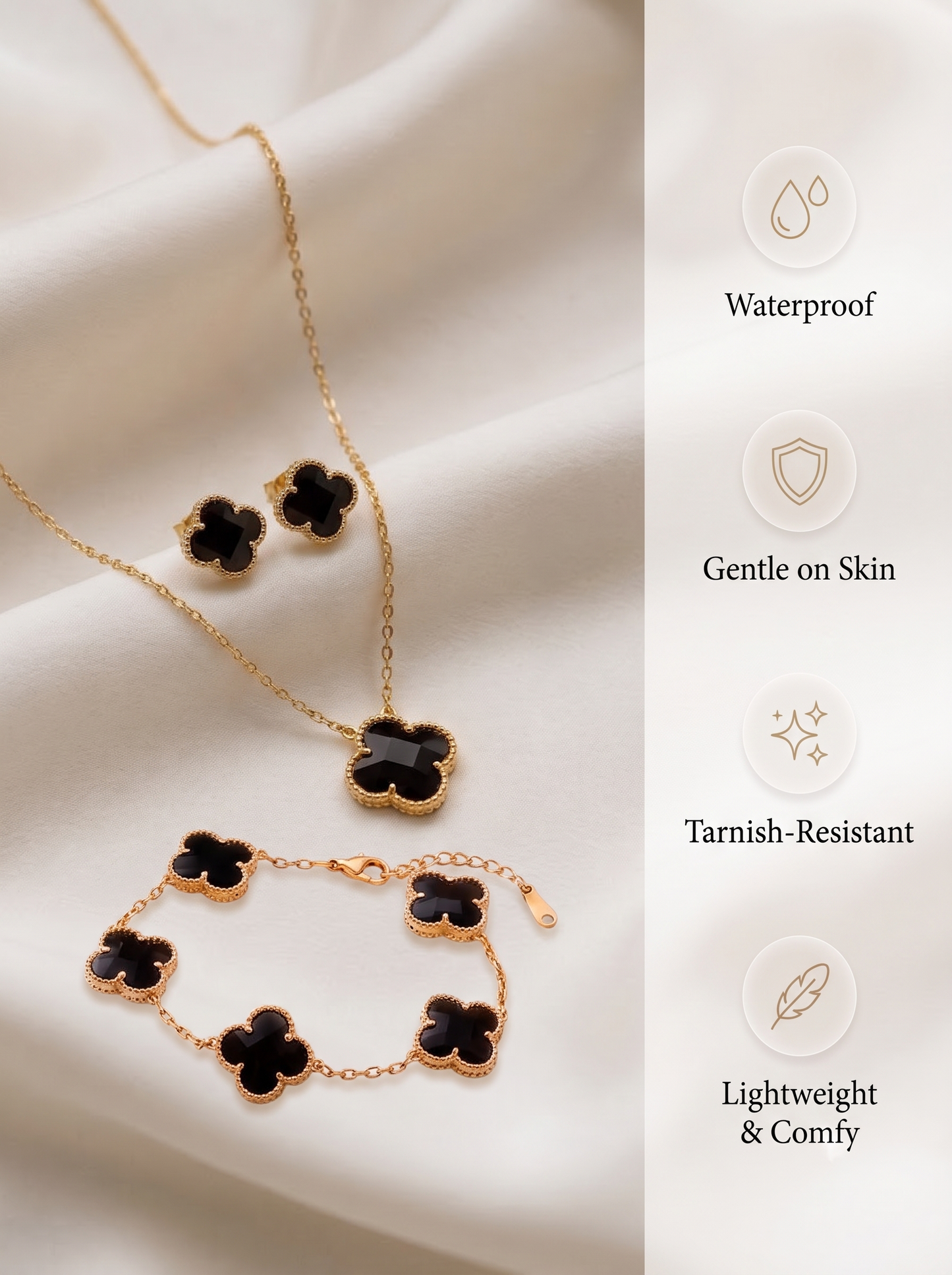 Brown Enamel Clover Jewelry