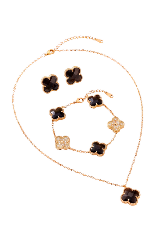 Brown Enamel Clover Set
