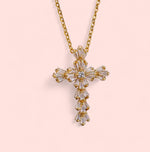 Load image into Gallery viewer, Luxe Zirconia Crystal Cross Stainless Steel Necklace
