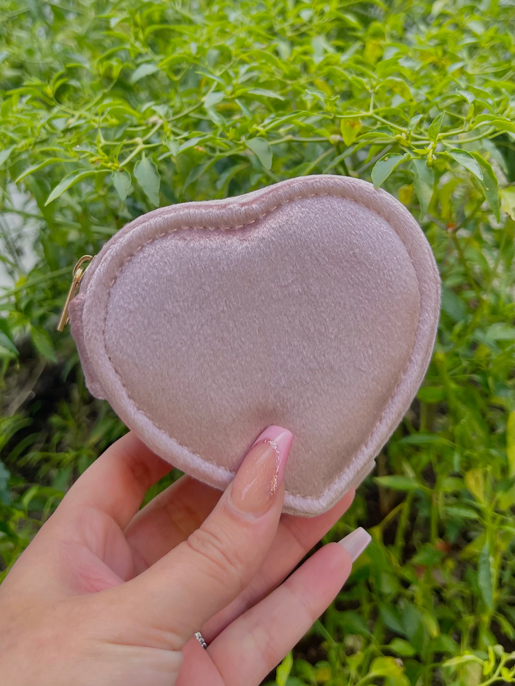 Heart Shaped Jewelry Velvet Box