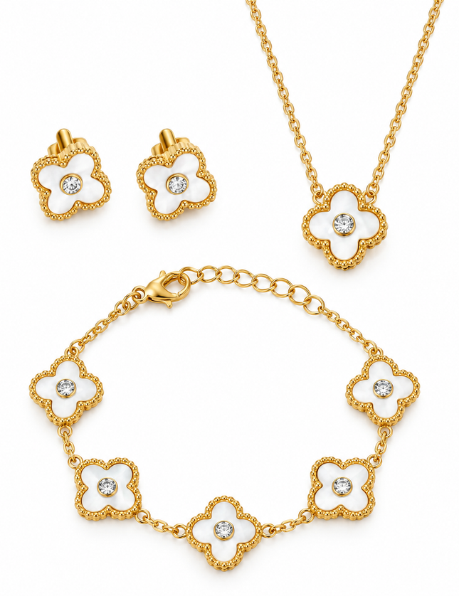 White Mini Clover Jewelry