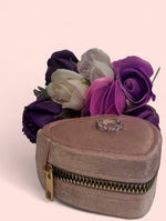 Load image into Gallery viewer, Purple Hearts Silver Plated Adjustable Ring
