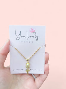 Pearl Rose Gold Stainless Steel Necklace