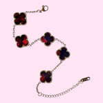 Load image into Gallery viewer, Gold Red Wine  Clover Stainless Steel Bracelet
