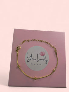 Gold Beaded Stainless Steel Bracelet