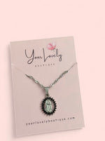Load image into Gallery viewer, Silver Black Virgin Mary Pendant Necklace
