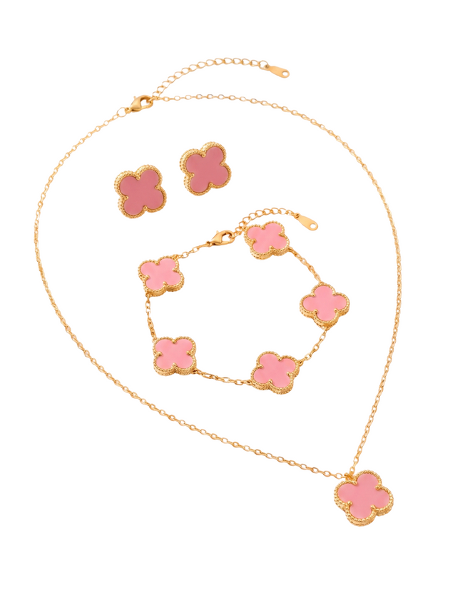 Coral Pink Clover Set