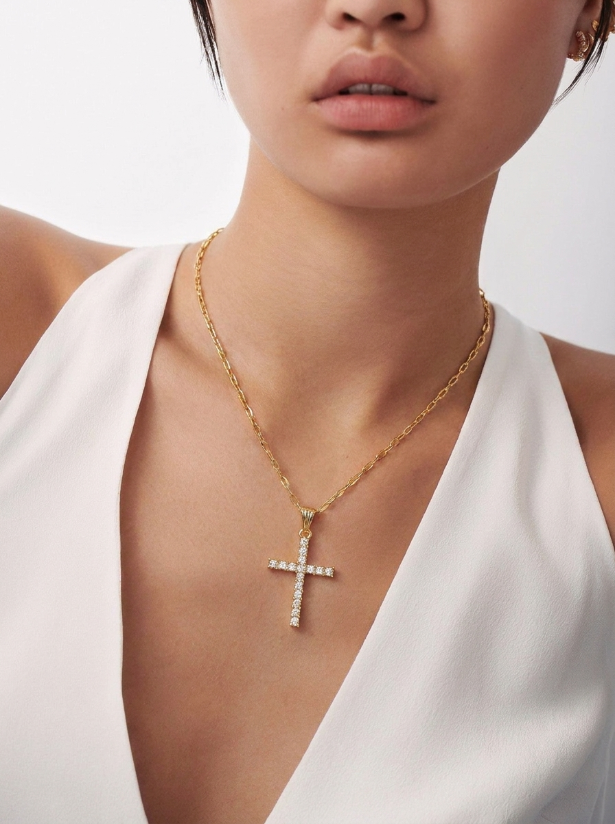 Cross Rhinestone Necklace