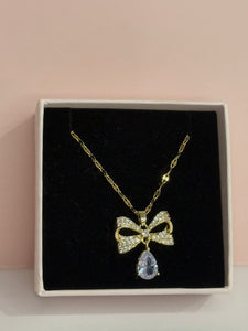 18k Gold Plated Bow Stainless Steel Necklace
