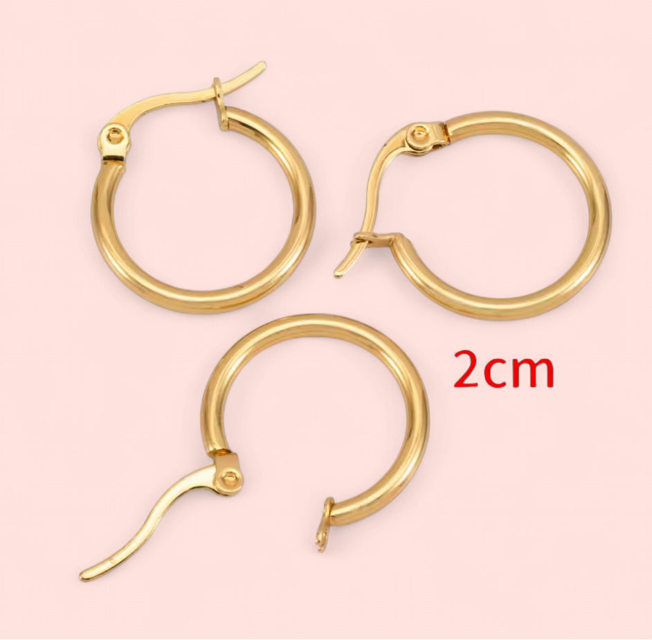Gold Hoop 20MM Stainless Steel Earrings