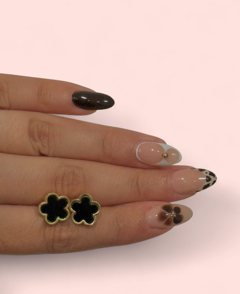 Black Clover Earrings Stainless Steel