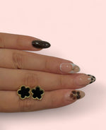 Load image into Gallery viewer, Black Clover Earrings Stainless Steel
