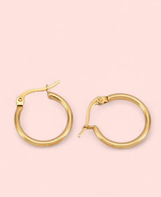 Gold Hoop 20MM Stainless Steel Earrings