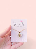 Load image into Gallery viewer, Pearl Virgencita Corazon Gold Plated Stainless Steel Necklace

