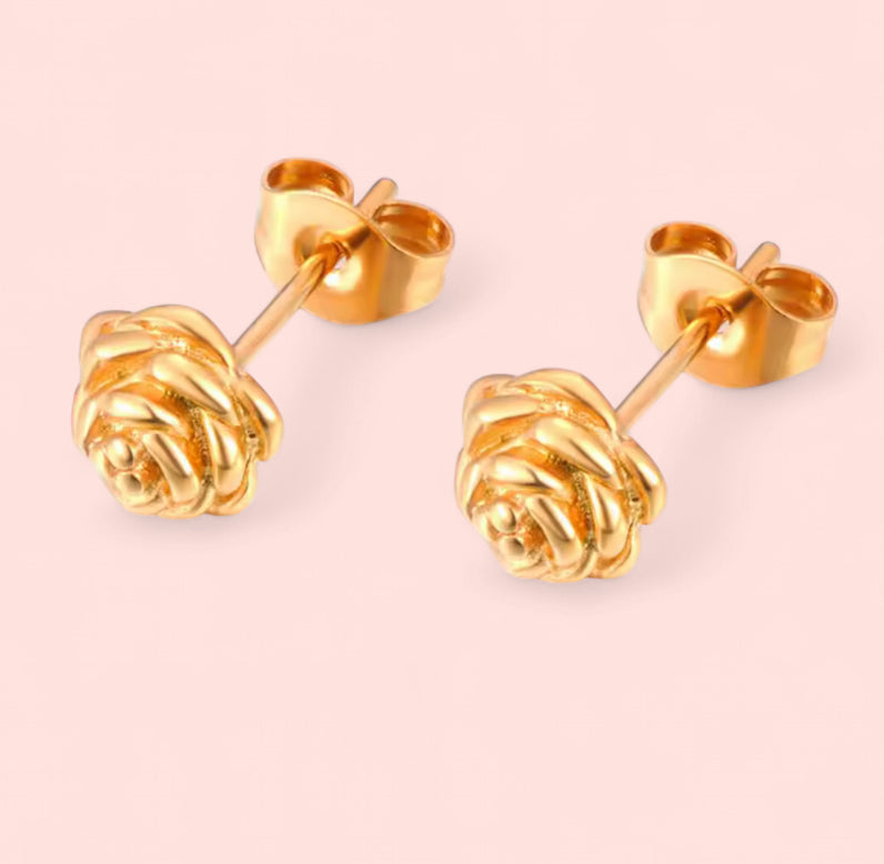 Rose Stud Stainless Steel Earrings