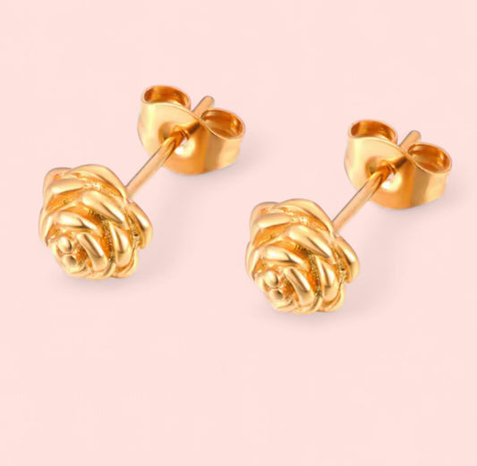 Rose Stud Stainless Steel Earrings