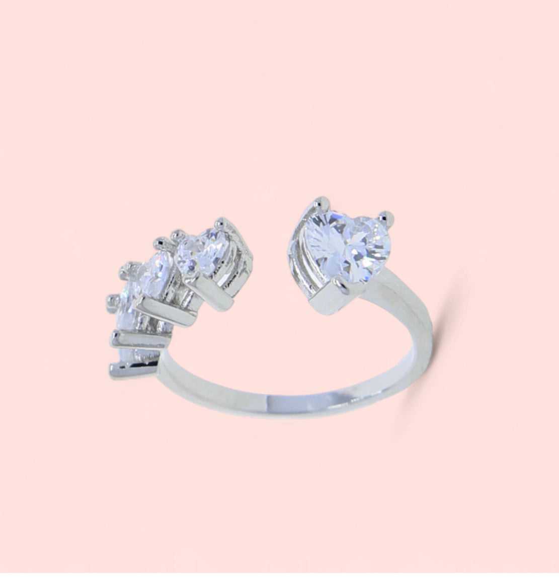 Icy Queen Silver Plated Adjustable Ring