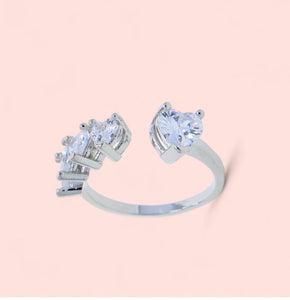 Icy Queen Silver Plated Adjustable Ring
