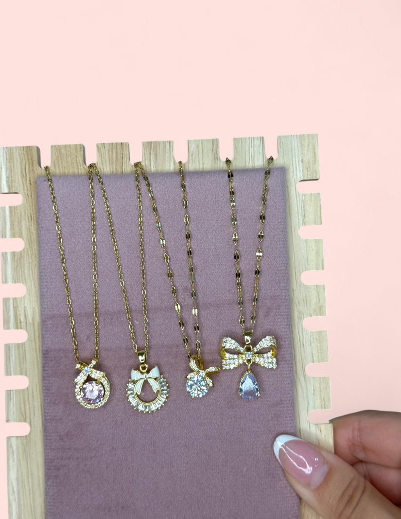 18k Gold Plated Bow Stainless Steel Necklace