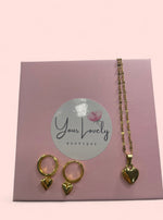 Load image into Gallery viewer, Golden Heart Hoop Earrings Gold Stainless Steel
