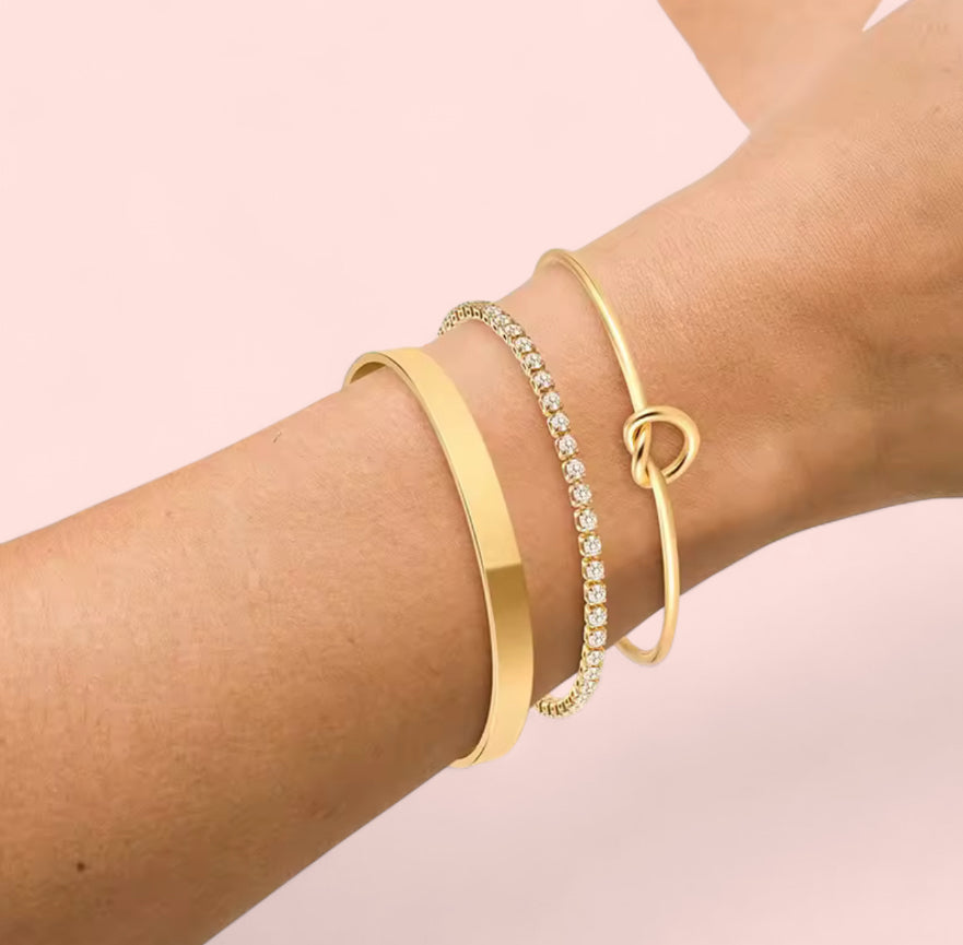 Gold Bangle Bracelet Stainless Steel
