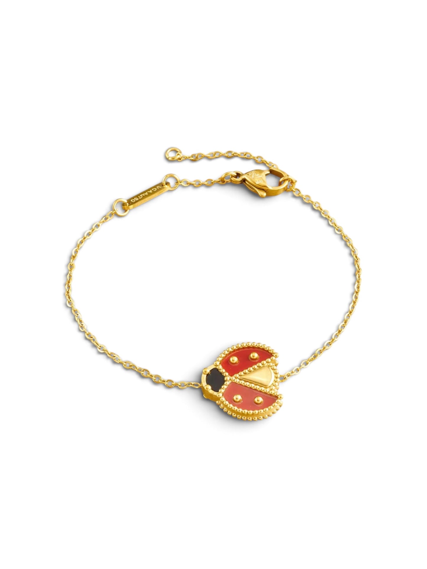 Luxe Ladybug Stainless Steel Jewelry Set – Necklace, Bracelet & Earrings