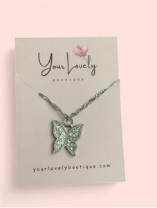 Silver Butterfly Pendant Necklace