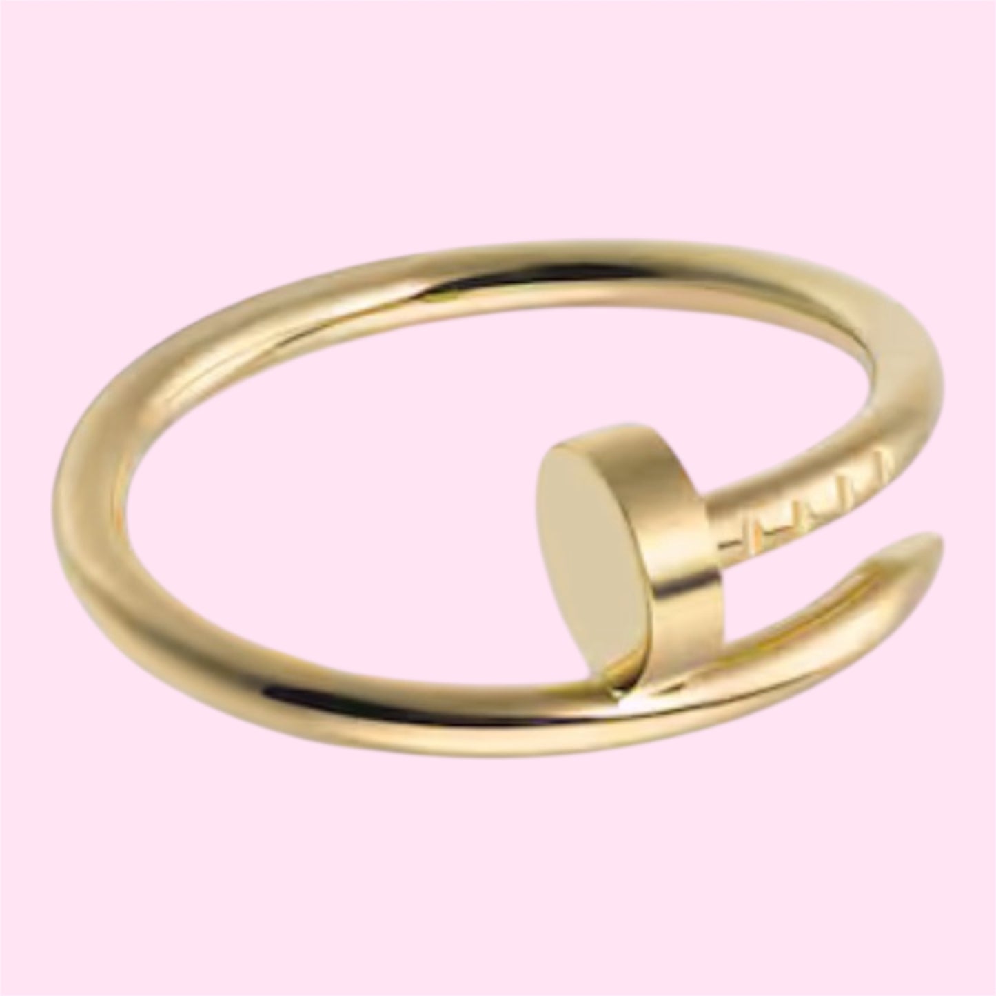 Gold Nail Stainless Steel Ring