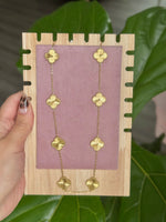 Load image into Gallery viewer, Gold Clover Stainless Steel Jewelry Set: Necklace, Earrings, Bracelet
