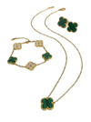 Emerald Green & Gold Clover Set