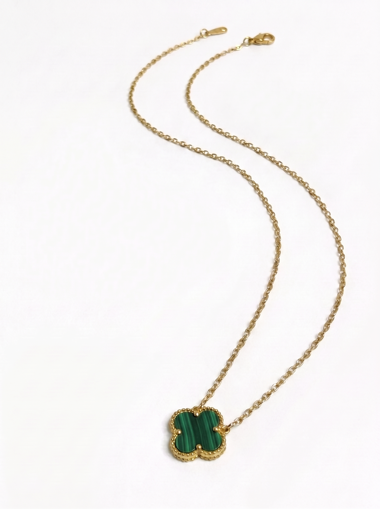 Emerald Green & Gold Clover Jewelry